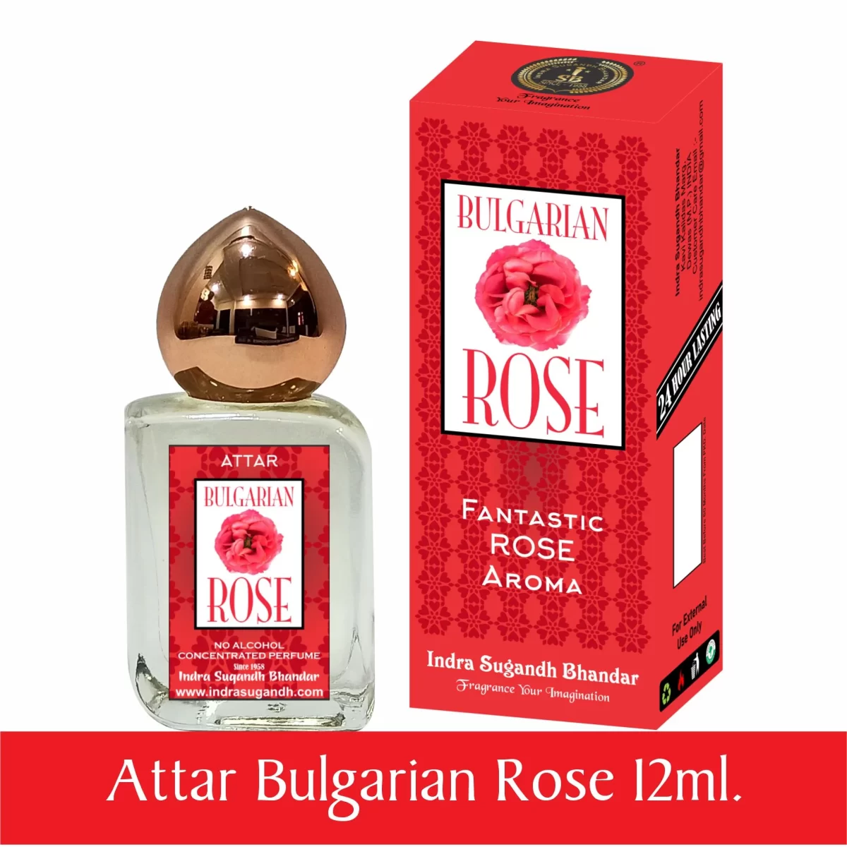 Bulgarian Rose 15ml Roll On Cubic Fancy Pack - Image 1