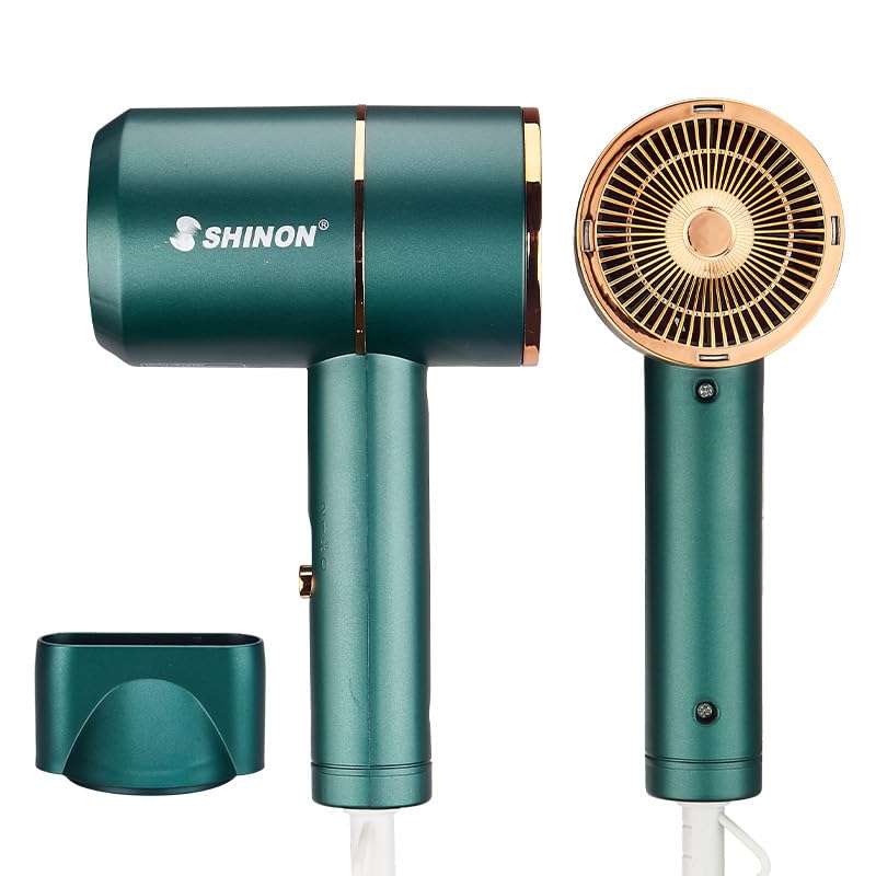 SHINON SH-9197 Professional Hair Dryer 3000 Watts 3 Heat Setting (Hot/Cool/Warm) with Styling Nozzle Concentrator, Overheating Protection Styling Tool cool & hot Air, Green